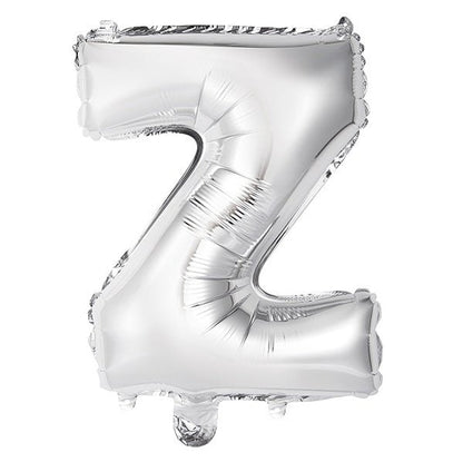 Silver "Z" Letter Foil Balloon (35cm) - The Party Marketplace