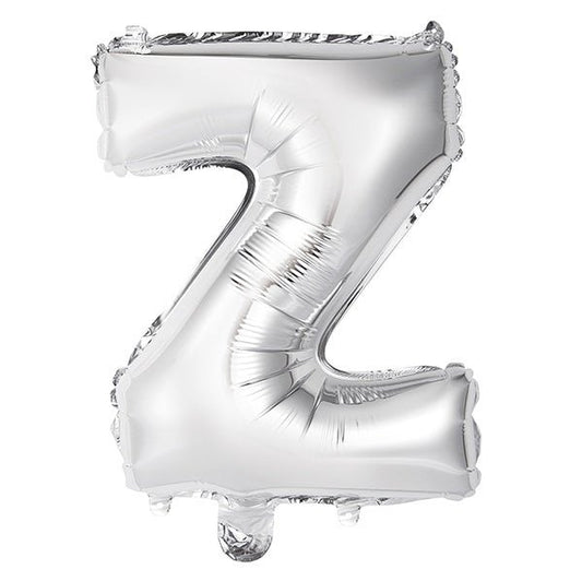 Silver "Z" Letter Foil Balloon (35cm) - The Party Marketplace