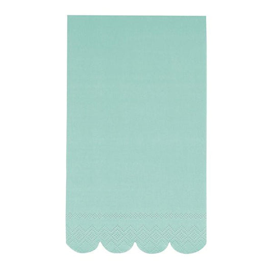 Sky Blue Scalloped Edge Guest Napkins (Pack of 16) - The Party Marketplace
