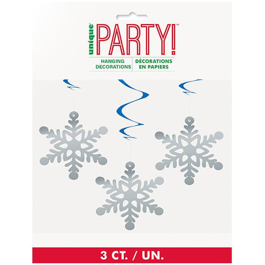 Snowflakes Hanging Decorations (Pack of 3) - The Party Marketplace