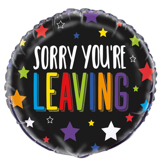 "Sorry You're Leaving" Black Foil Balloon 45cm - The Party Marketplace