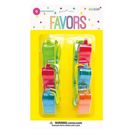 Sports Whistles (Pack of 6) - The Party Marketplace