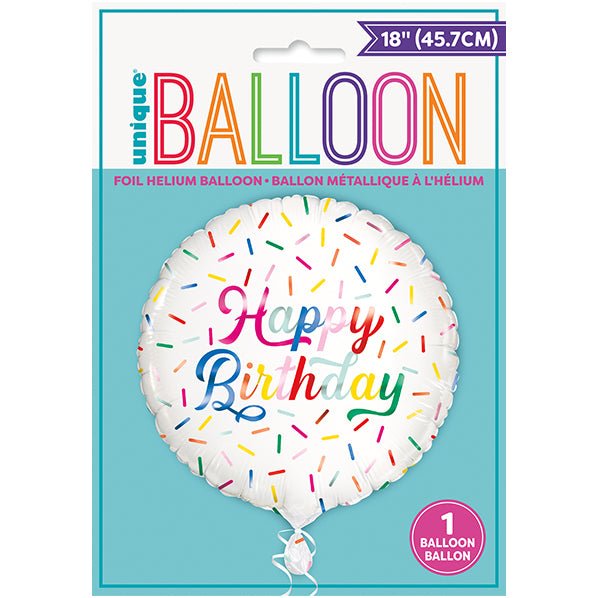 Sprinkles "Happy Birthday" Foil Balloon 45cm - The Party Marketplace