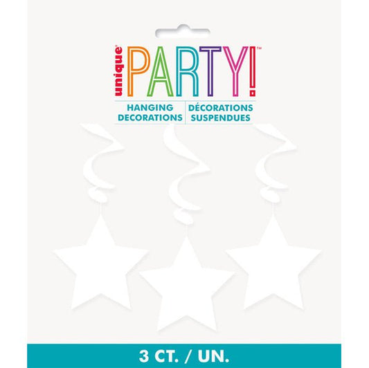 Star Hanging Swirls - Bright White (Pack of 3) - The Party Marketplace