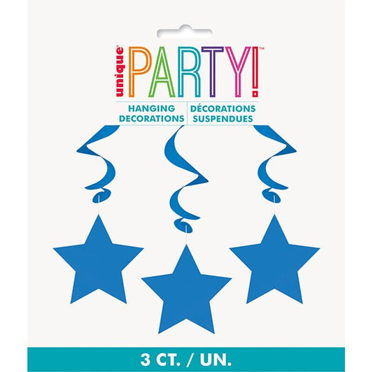 Star Hanging Swirls - Royal Blue (Pack of 3) - The Party Marketplace