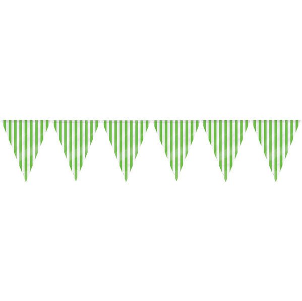 Striped Flag Banner - Lime Green - The Party Marketplace