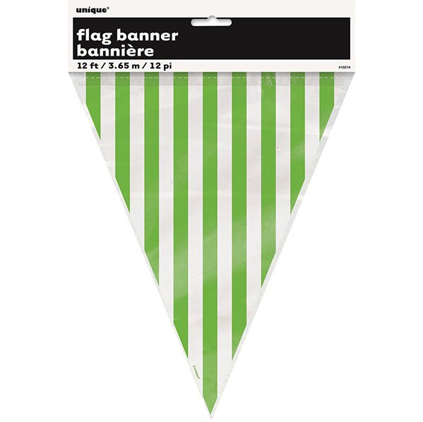 Striped Flag Banner - Lime Green - The Party Marketplace