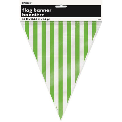 Striped Flag Banner - Lime Green - The Party Marketplace