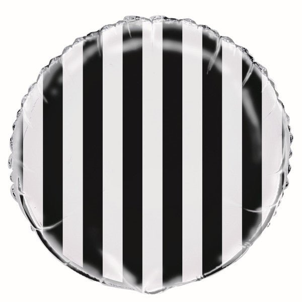 Stripes Foil Balloon 45cm - Midnight Black - The Party Marketplace
