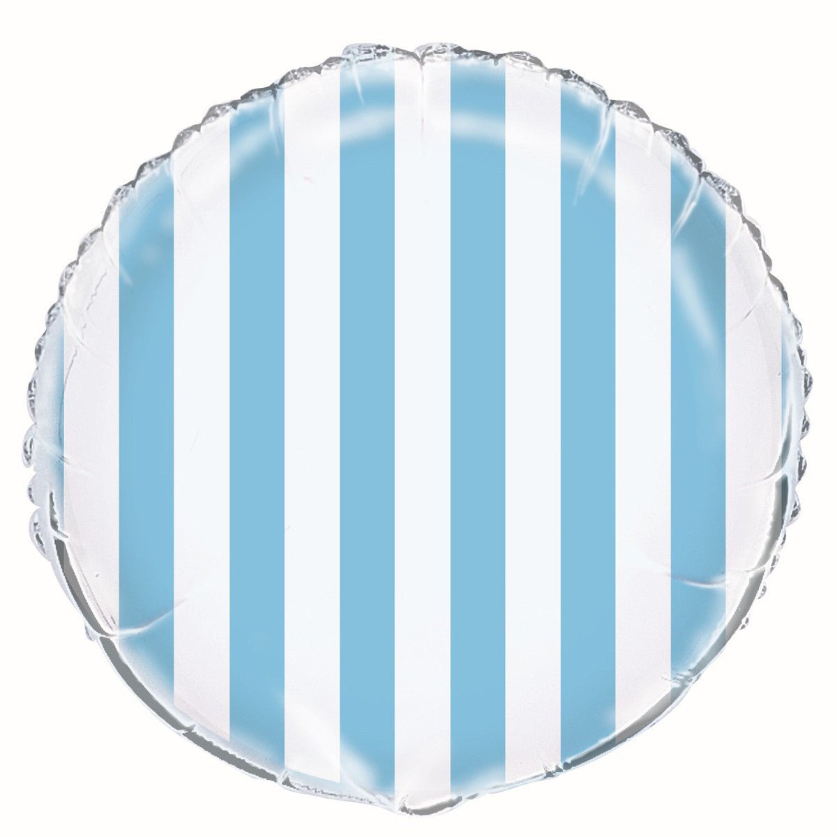 Stripes Foil Balloon 45cm - Powder Blue - The Party Marketplace