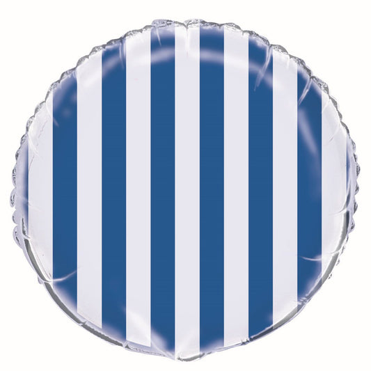 Stripes Foil Balloon 45cm - Royal Blue - The Party Marketplace