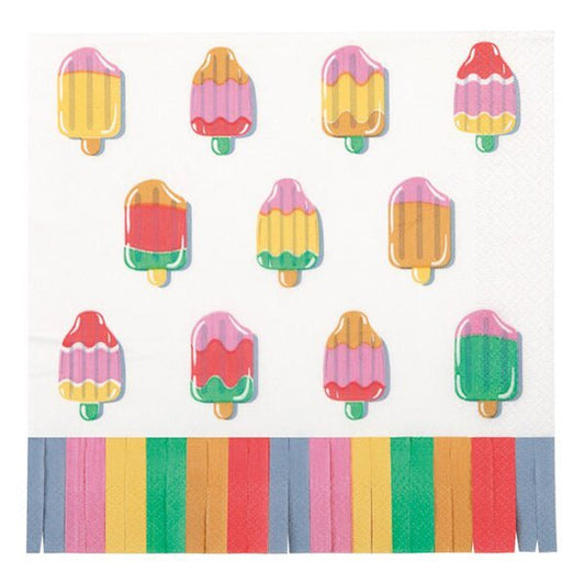 Summer Chic Fringe Edge Luncheon Napkins (Pack of 16) - The Party Marketplace