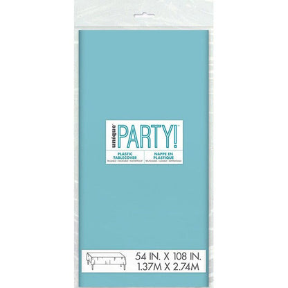 Terrific Teal Rectangular Plastic Tablecover 137cm x 274cm - The Party Marketplace