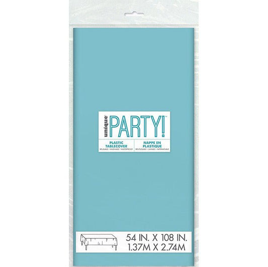 Terrific Teal Rectangular Plastic Tablecover 137cm x 274cm - The Party Marketplace