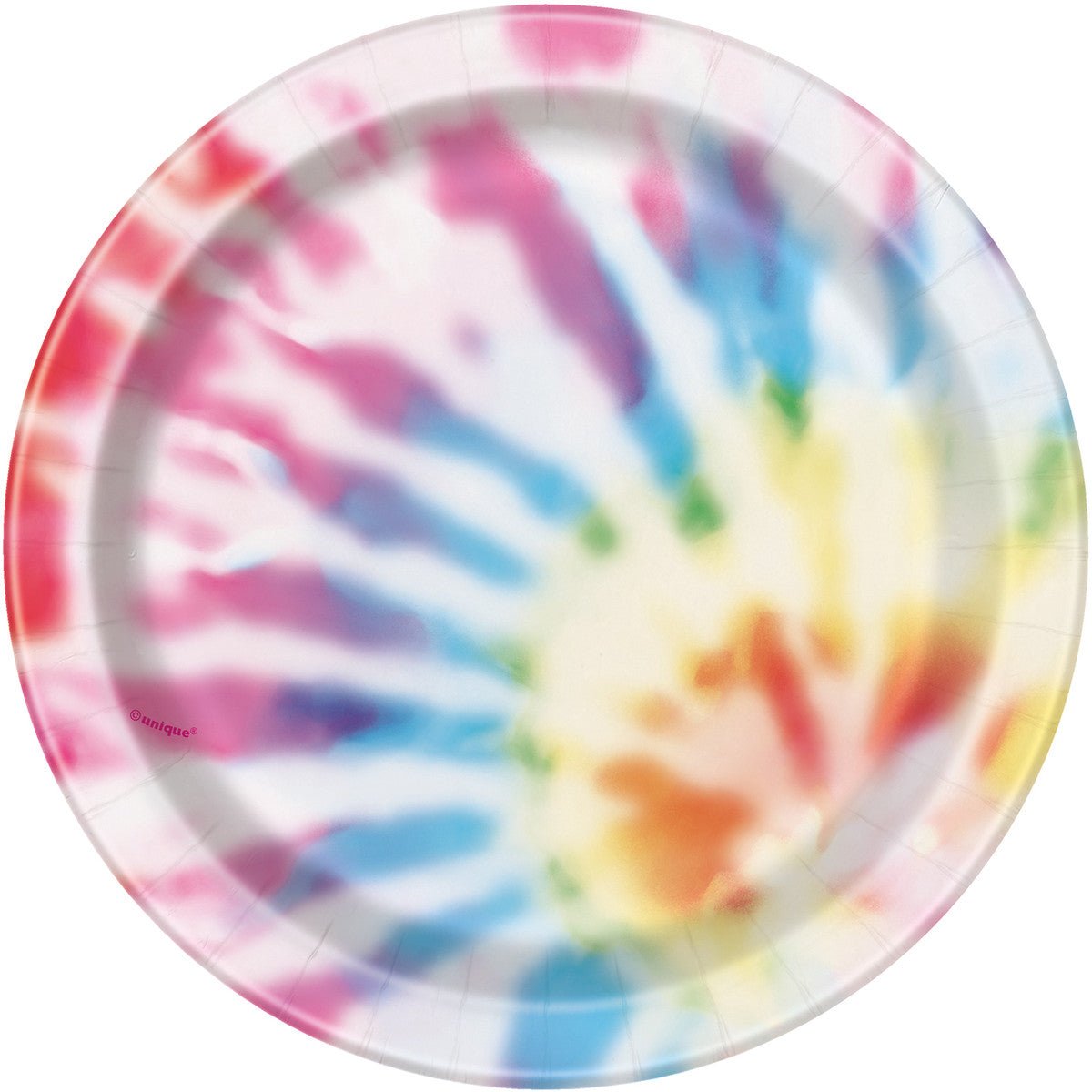 Tie Dye Swirl Paper Plates 18cm (Pack of 8) - The Party Marketplace