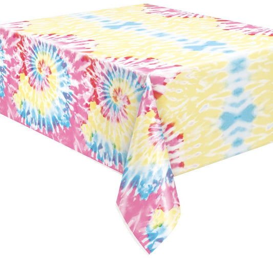 Tie Dye Swirl Printed Tablecover 137cm x 213cm - The Party Marketplace