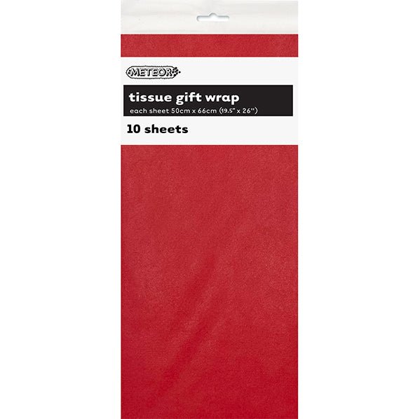 Tissue Paper - Bright Red (10 Sheets) - The Party Marketplace