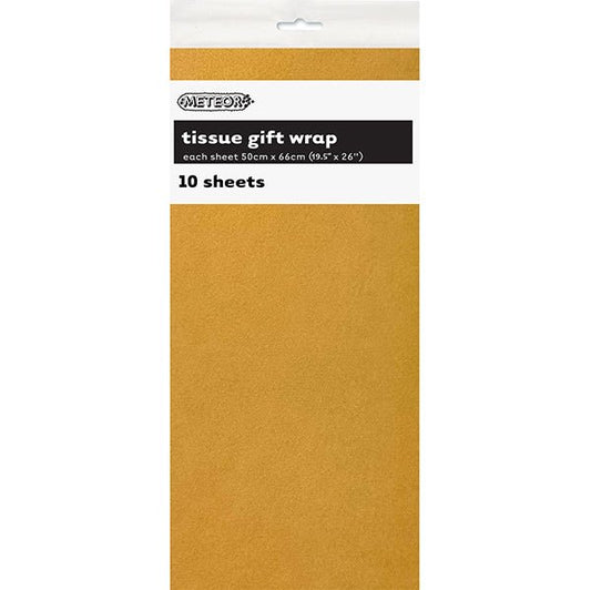 Tissue Paper - Gold (10 Sheets) - The Party Marketplace
