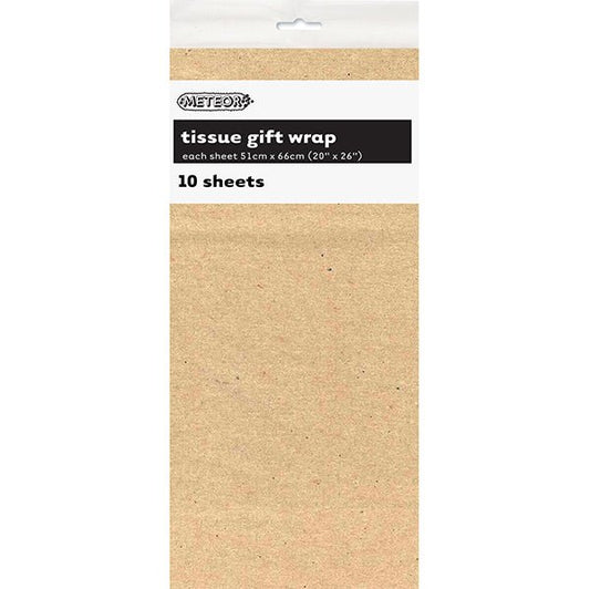 Tissue Paper - Kraft (10 Sheets) - The Party Marketplace