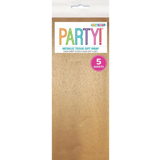Tissue Paper - Metallic Copper (5 Sheets) - The Party Marketplace