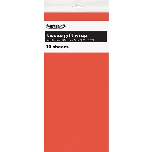 Tissue Paper - Pumpkin Orange (10 Sheets) - The Party Marketplace