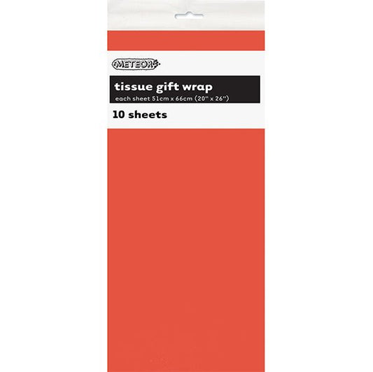 Tissue Paper - Pumpkin Orange (10 Sheets) - The Party Marketplace