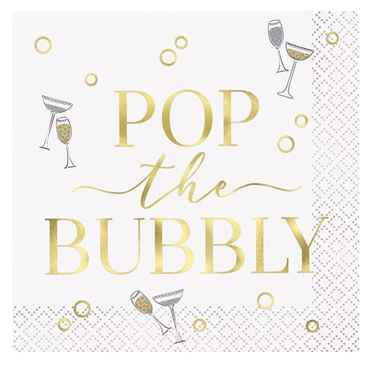 "Toast To New Years" Foil Stamped Beverage Napkins (Pack of 16) - The Party Marketplace