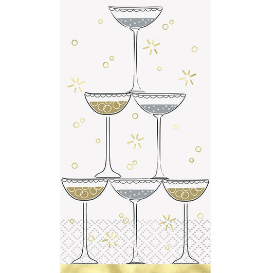 "Toast To New Years" Foil Stamped Guest Napkins (Pack of 16) - The Party Marketplace