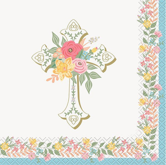 Traditional Easter Foil Stamped Luncheon Napkins (Pack of 16) - The Party Marketplace