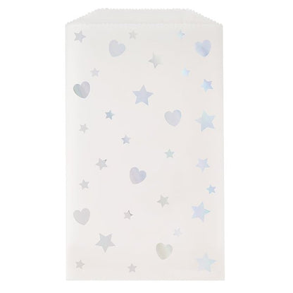 Treat Bags - Iridescent Heart & Star Glassine (Pack of 8) - The Party Marketplace