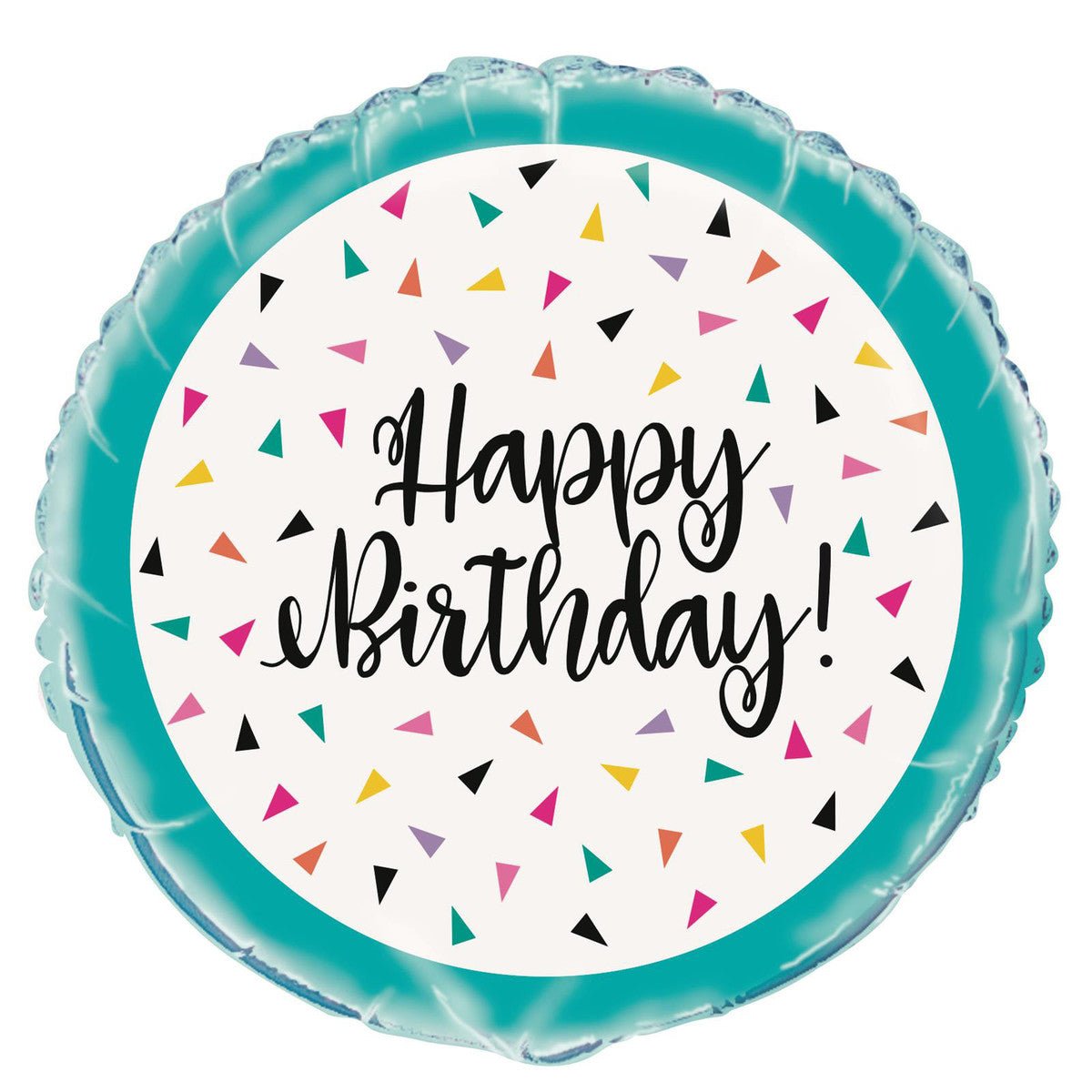 Triangle Confetti "Happy Birthday" Foil Balloon 45cm - The Party Marketplace