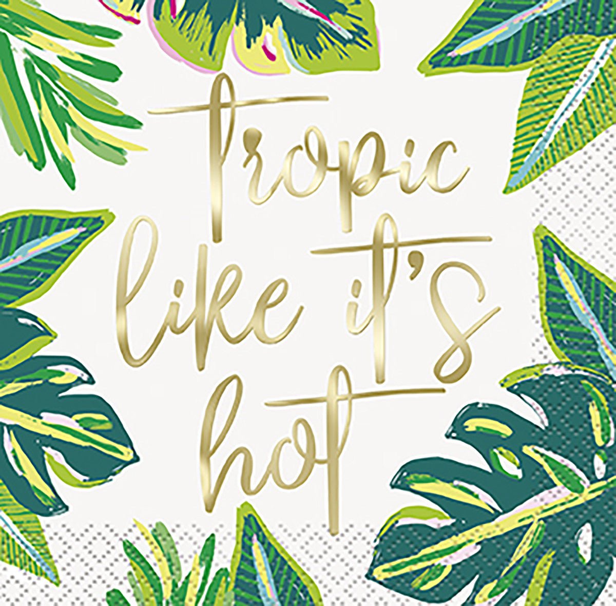 "Tropic Like It's Hot" Foil Stamped Beverage Napkins (Pack of 20) - The Party Marketplace