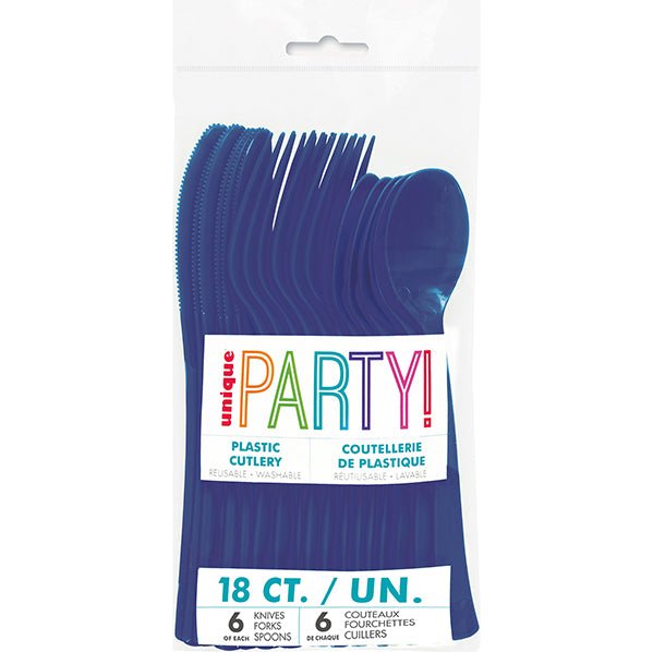 True Navy Assorted Cutlery (Pack of 18) - The Party Marketplace