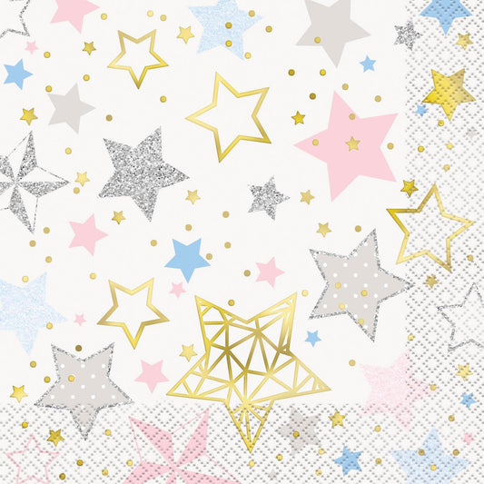 Twinkle Star Foil Stamped Luncheon Napkins (Pack of 16) - The Party Marketplace
