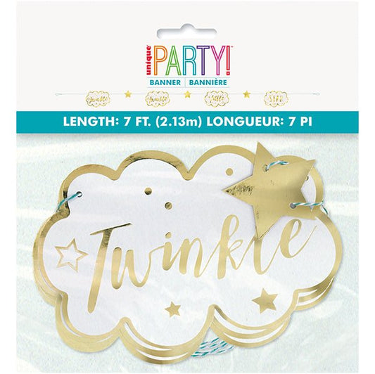 Twinkle Star Paper Garland "Twinkle Twinkle Little Star" (2.13m) - The Party Marketplace