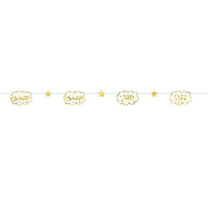 Twinkle Star Paper Garland "Twinkle Twinkle Little Star" (2.13m) - The Party Marketplace