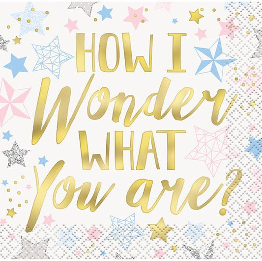 Twinkle Star Wonder Foil Stamped Beverage Napkins (Pack of 16) - The Party Marketplace