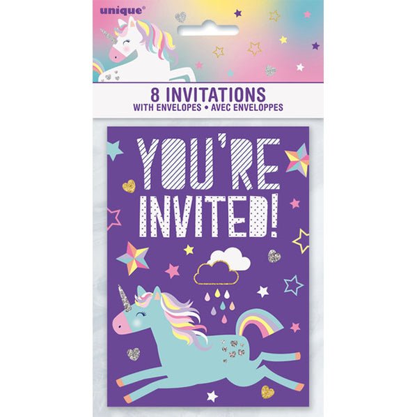 Unicorn Invitations (Pack of 8) - The Party Marketplace