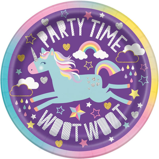 Unicorn Party Paper Plates 18cm (Pack of 8) - The Party Marketplace