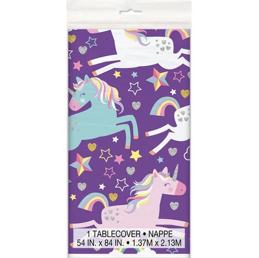 Unicorn Party Printed Tablecover 137cm x 213cm - The Party Marketplace