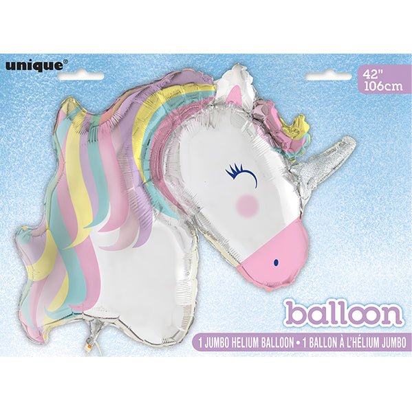 Unicorn Shape Foil Balloon 106cm - The Party Marketplace