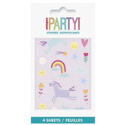 Unicorn Stickers (4 sheets) - The Party Marketplace
