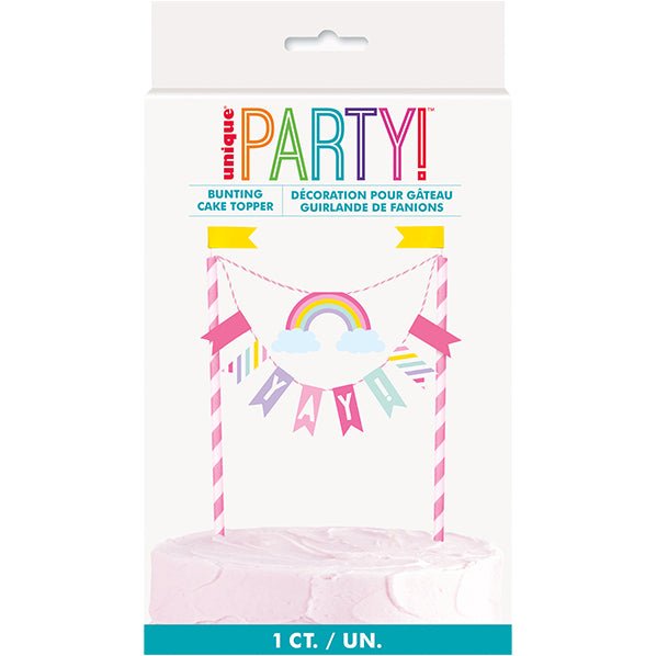 Unicorn "Yay" Bunting Cake Topper - The Party Marketplace