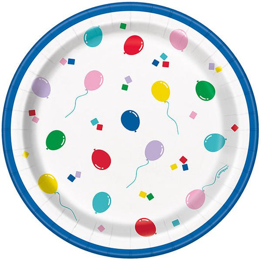 Vibrant Birthday Paper Plates 18cm (Pack of 8) - The Party Marketplace