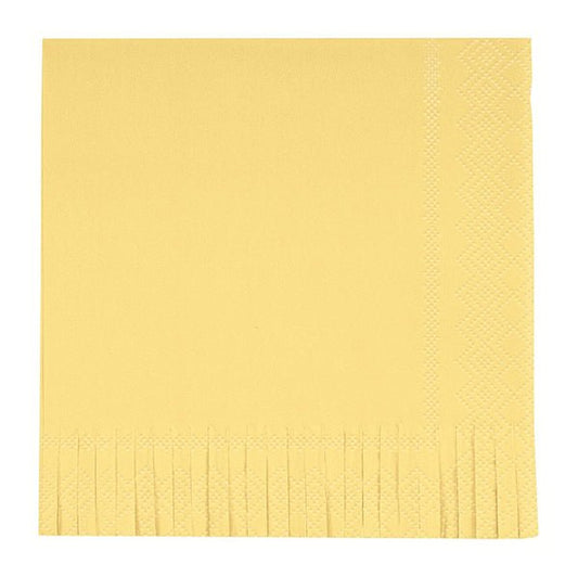 Warm Yellow Fringe Luncheon Napkins (Pack of 16) - The Party Marketplace