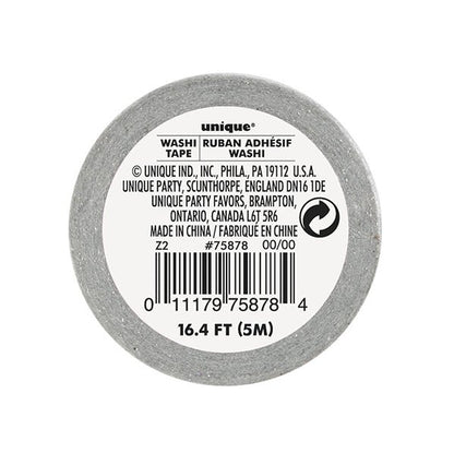 Washi Tape Silver Glitter (5m) - The Party Marketplace