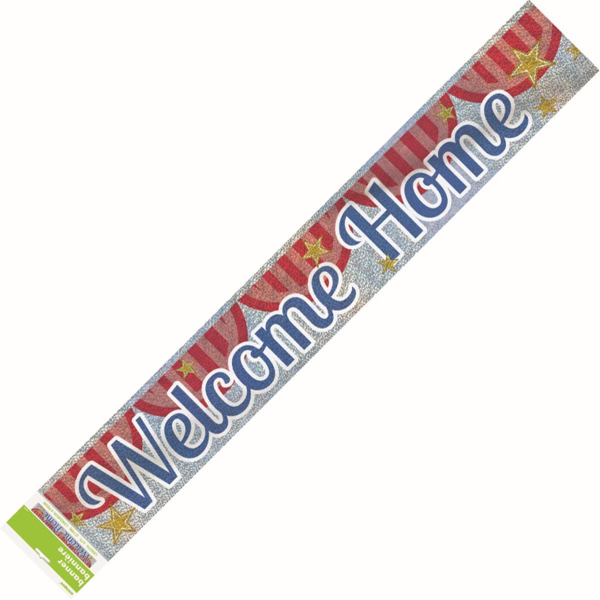 Welcome Home Prismatic Foil Banner (9ft) - The Party Marketplace