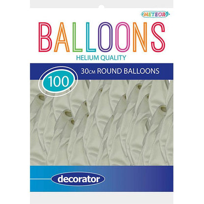 White Decorator Balloons 30cm (Pack of 100) - The Party Marketplace
