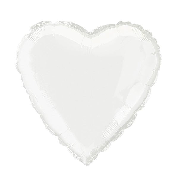 White Heart Foil Balloon 45cm - The Party Marketplace
