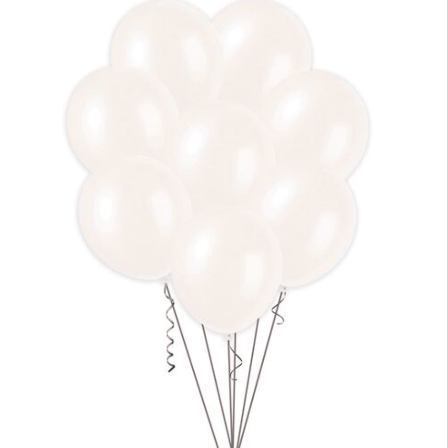 White Pearl Balloons 30cm (Pack of 25) - The Party Marketplace